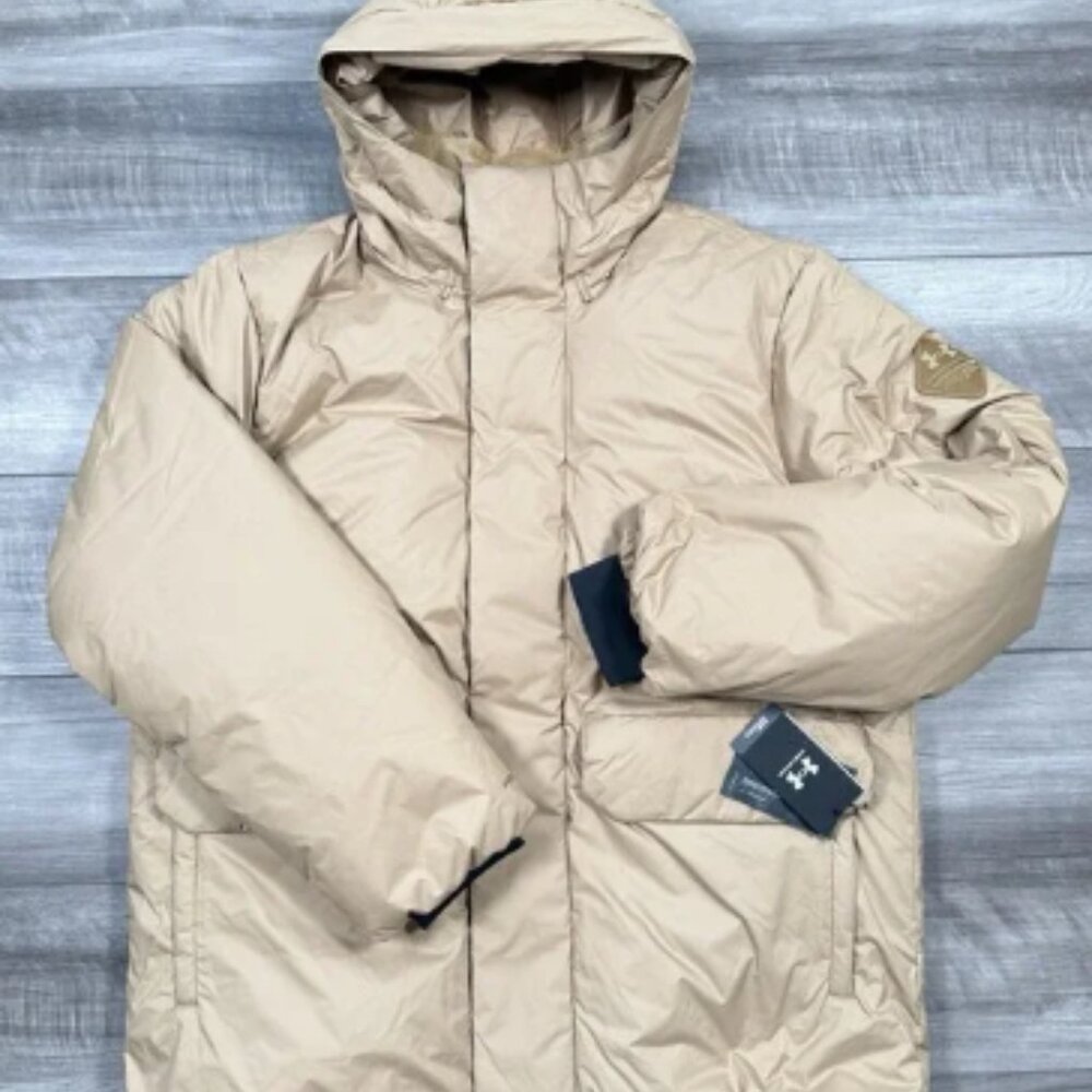 Under Armour Men's UA Limitless Down Jacket Hooded 700FP Camel Size XL NWT $280